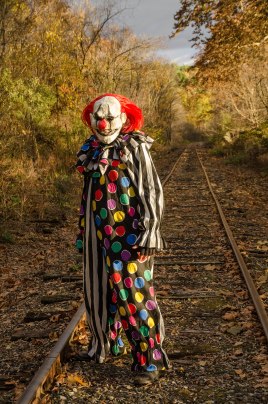 clown in woods
